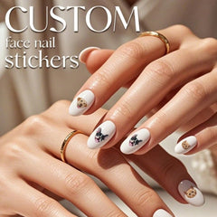 1pc Custom Face Nail Sticker Personalized Custom Photo Nail Waterproof Decals Nail Tattoo Fashionable Nail Art Custom Face Sticker DIY Nail Art Sheet Idea Gift For Christmas Unique Gift For Family Friends