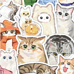 77pcs Cute Kitten Cat Stickers For Skateboard, Guitar, Luggage DIY Phone Case Decoration Anime Stickers Waterproof