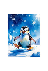 Whimsical Penguin Winter Canvas Art