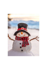 Winter's Charm: Festive Snowman Canvas Art
