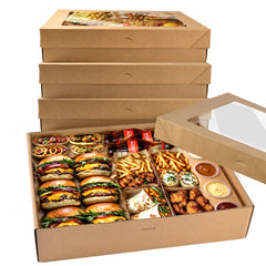 5PK Extra Large Disposable Cardboard Pastry Boxes with Lids, Charcuterie Boxes 17.5"x13.5"x3.5"