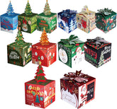 Ganfaner 24PCS Christmas Advent Calendar Boxes - 10 Sets DIY Fill-Your-Own House-Shaped Surprise Boxes with Blister Trays, Thick Card Stock for Kids Family Christmas Countdown, 12 Designs, 2025 Holiday Gift