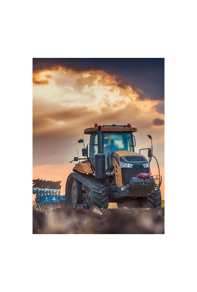 Golden Harvest: Tractor Canvas Art