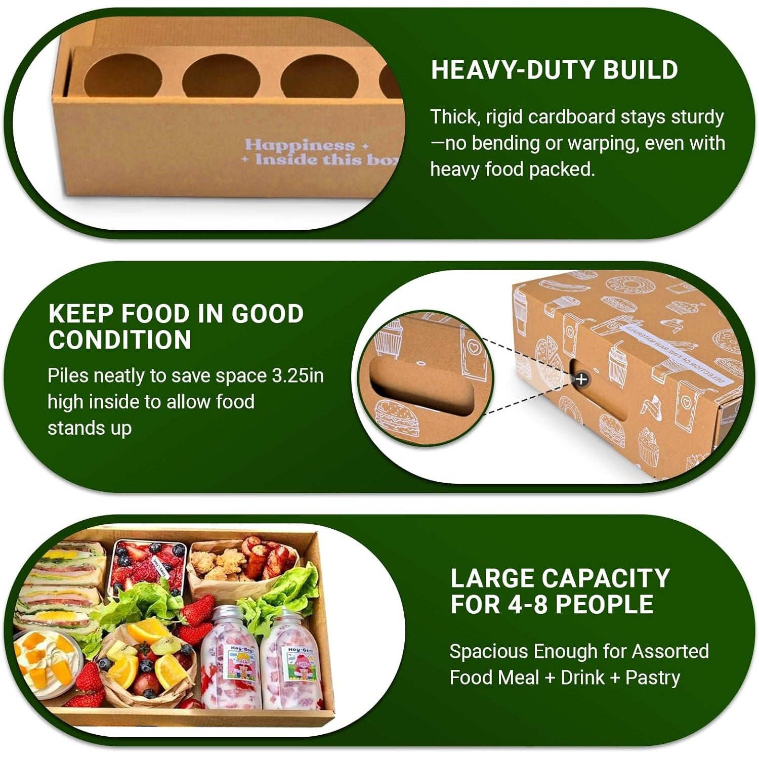 ganfaner pastry takeout box with lid stand for family snacks desserts and party food