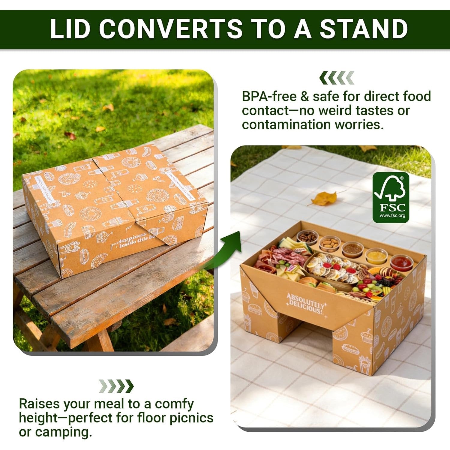 ganfaner stackable kraft catering boxes for transport storage events and picnic takeout