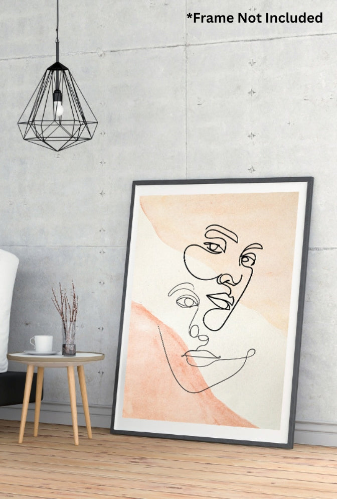 Minimalist Line Art Poster – Minimalist Bedroom Art, Simple Wall Decoration, Modern Line Drawing Wall Art by Ganfaner
