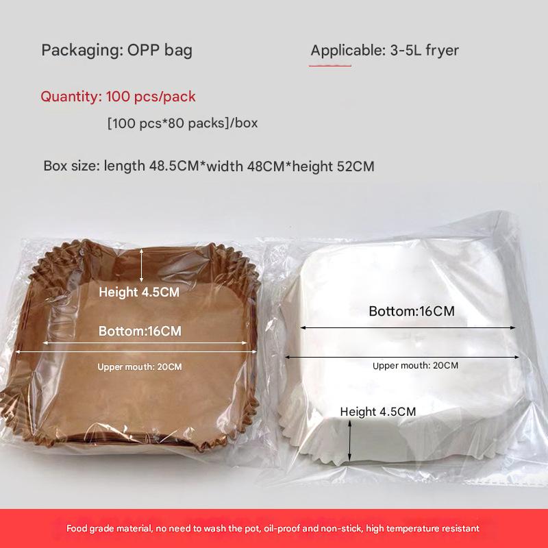 Air fryer paper Square edible silicone paper oven barbecue baking paper blotting paper disposable air fryer paper plate