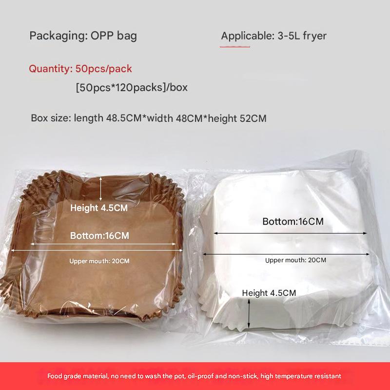 Air fryer paper Square edible silicone paper oven barbecue baking paper blotting paper disposable air fryer paper plate