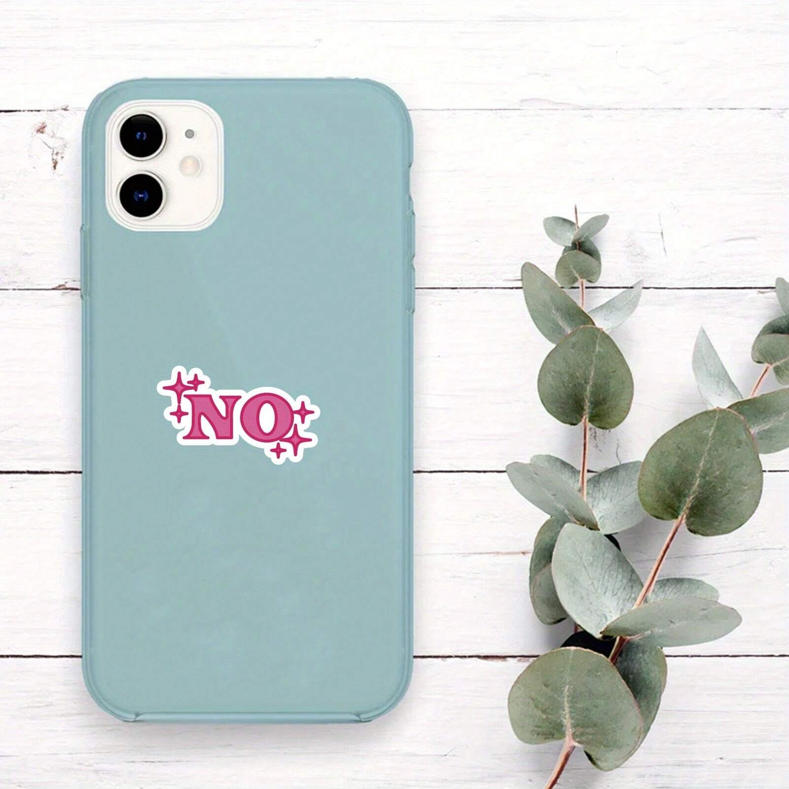 3pcs Small Pink No Mini Stickers Waterproof Waterbottle Stickers Tiny Stickers For Phone Case,Self-Adhesive, Single Use, Fade-Resistant, Perfect For Laptops, Water Bottles, refrigerator girls Cars Back To School
