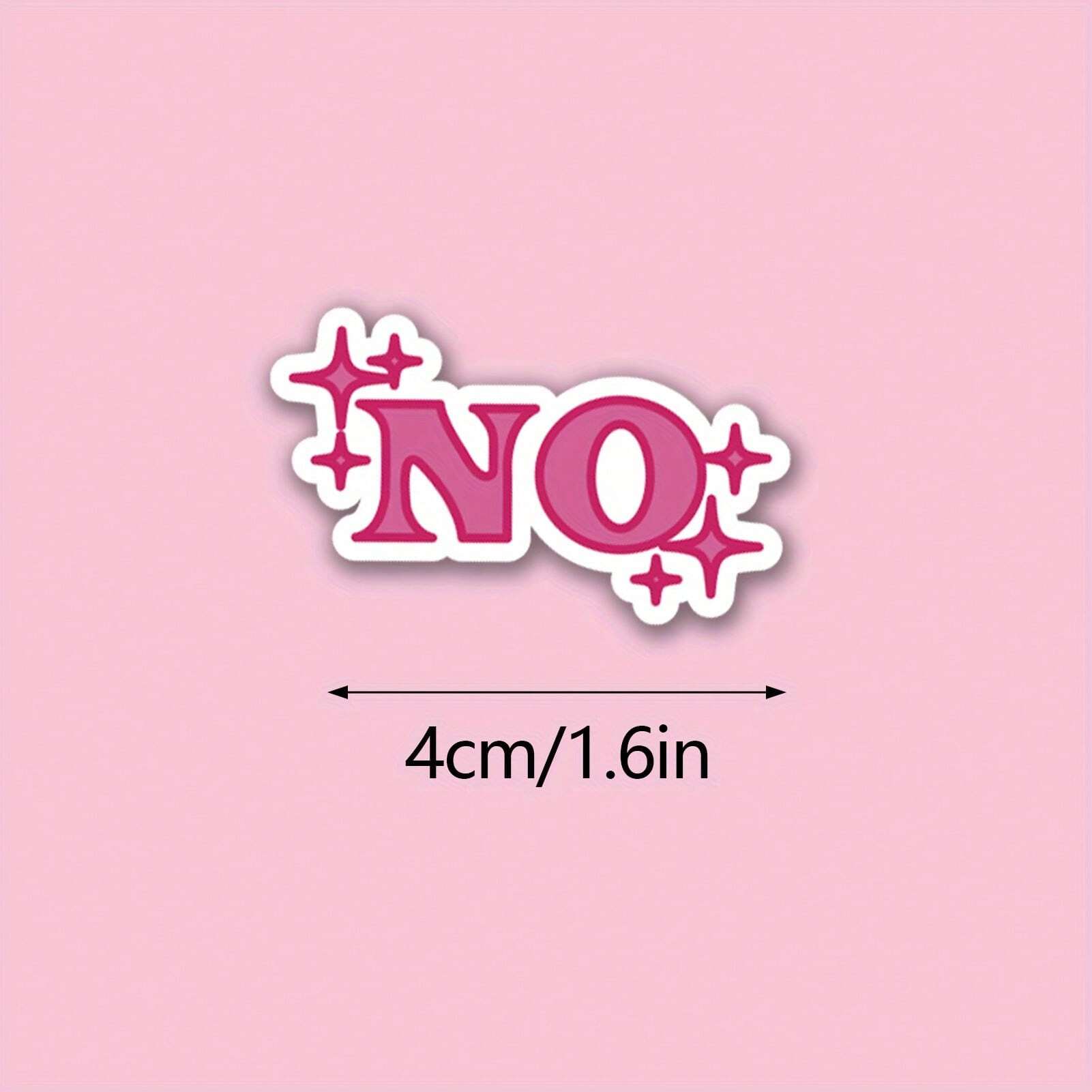 3pcs Small Pink No Mini Stickers Waterproof Waterbottle Stickers Tiny Stickers For Phone Case,Self-Adhesive, Single Use, Fade-Resistant, Perfect For Laptops, Water Bottles, refrigerator girls Cars Back To School