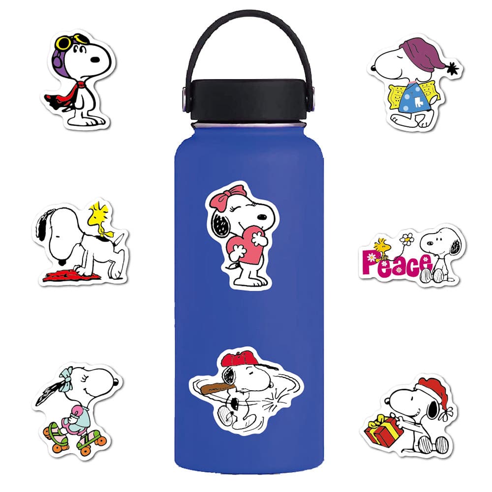 Peanuts 50pcs Sticker Cartoon Snoopy Dog Laptop Cup Helmet Picture Frame Skateboard Computer Decoration Waterproof Sticker A Lovely Gift For Family And Friends