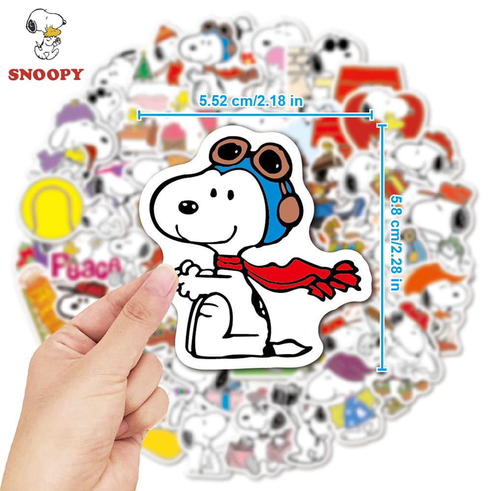 Peanuts 50pcs Sticker Cartoon Snoopy Dog Laptop Cup Helmet Picture Frame Skateboard Computer Decoration Waterproof Sticker A Lovely Gift For Family And Friends