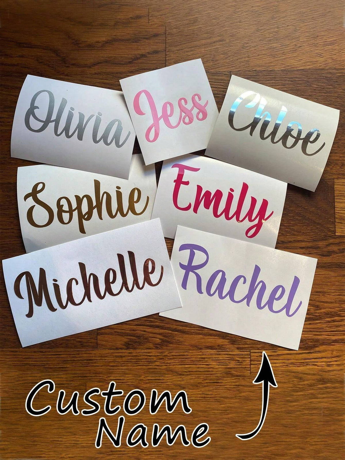 2pcs Personalized Custom Name Tag Stickers Vinyl Decal Stickers DIY Gifts Handmade Handwriting Wedding stickers  For Glass Cups Water Bottles Refrigerators Rolls Balloons Calligraphy Stickers