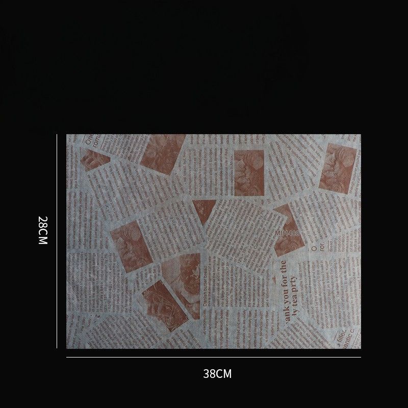 Food grade gasket paper greaseproof baking paper Burger paper packaging paper English newspaper gasket paper silicone oil paper