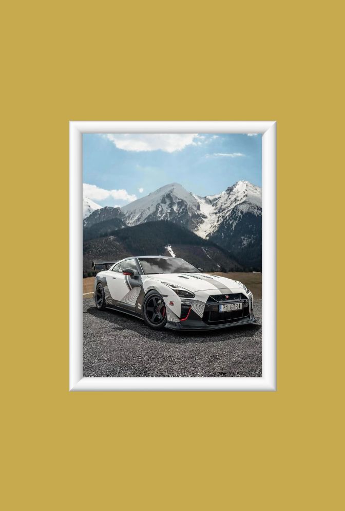 GTR Ascent: Nissan GTR Mountain Canvas Art