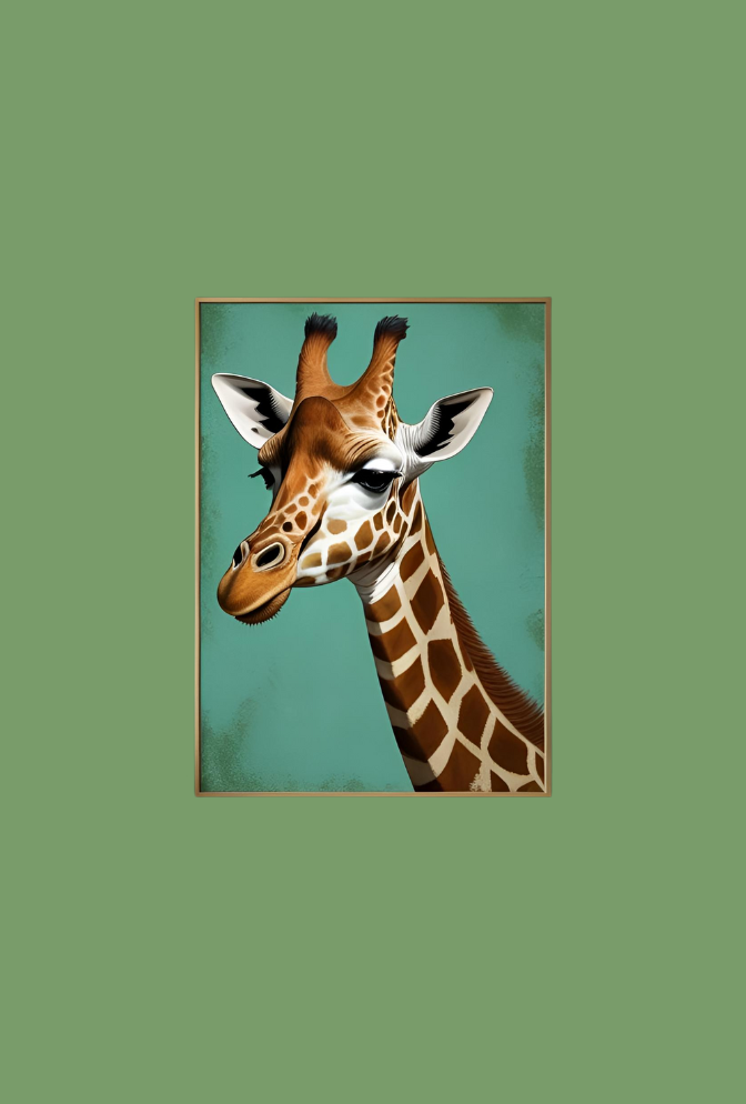 Reach for the Sky: Adorable Giraffe Canvas Wall Art