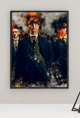 Shelby Gang Watercolor Canvas Art - Bring the Grit of Peaky Blinders to Your Walls