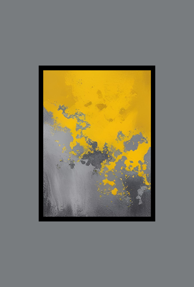 Ganfaner Yellow Grey Canvas Wall Art: Elevate Spaces with Subtle Color