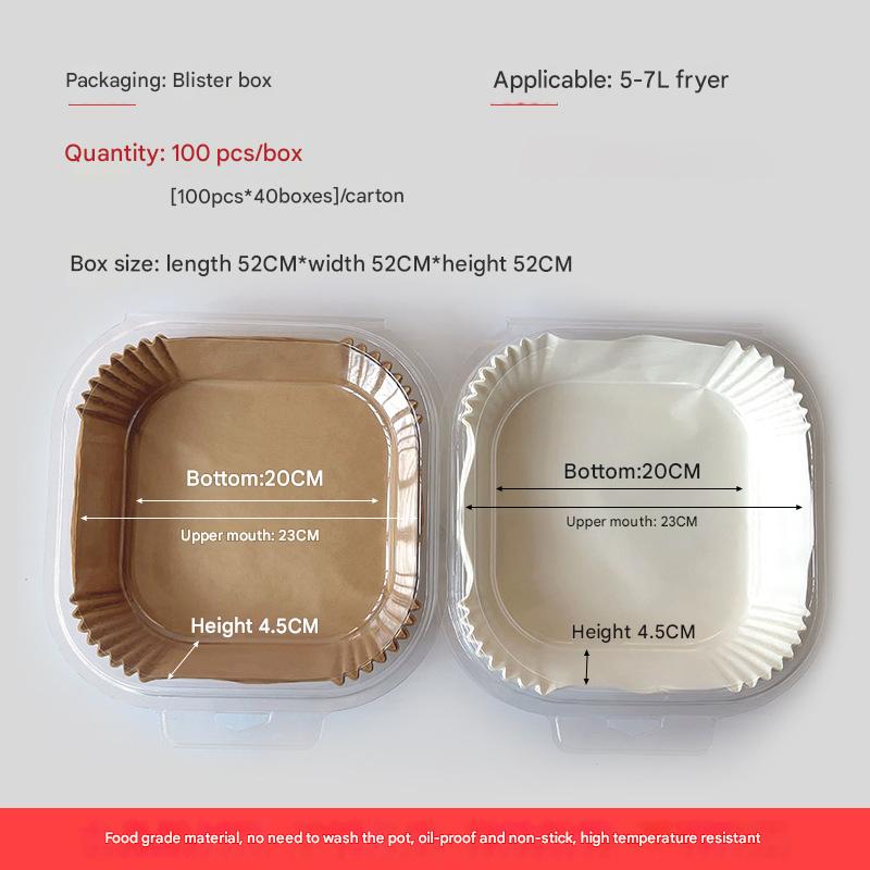 Air fryer paper Square edible silicone paper oven barbecue baking paper blotting paper disposable air fryer paper plate