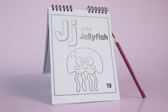 A-Z Coloring Drawing Book Including 26 letters with Relavant Objects Line Sketch
