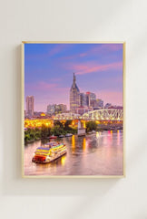 Nashville Twilight: Riverfront Symphony Canvas Art