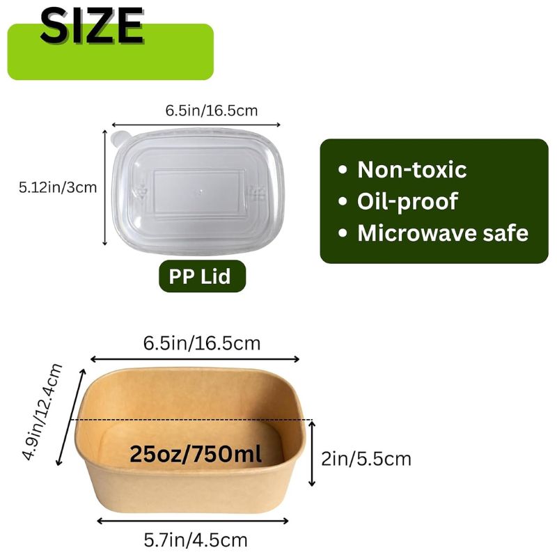 Ganfaner 25oz Disposable Paper Bowls with Lids 1