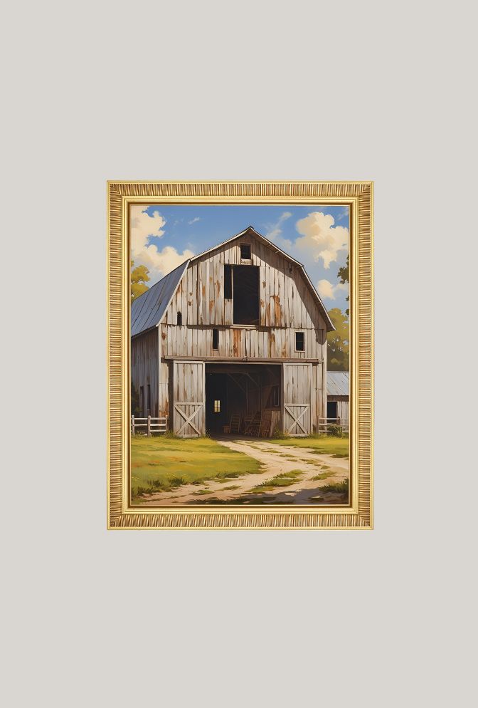 Rustic Charm: Old Barn Canvas Wall Art