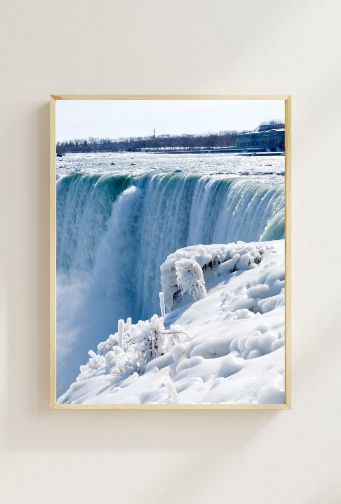 Niagara's Frozen Majesty: Winter Waterfall Canvas Art