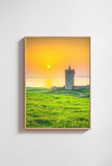 Golden Hour at the Irish Tower: Scenic Canvas Print