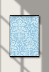 Serene Blue Damask Canvas Art
