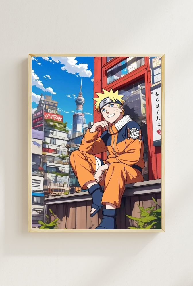 Naruto's Tokyo View: Anime Canvas Art
