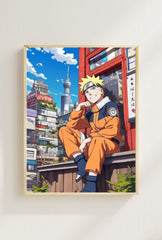 Naruto's Tokyo View: Anime Canvas Art