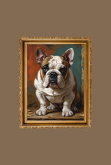 Bulldog Buddy: Regal Portrait Canvas