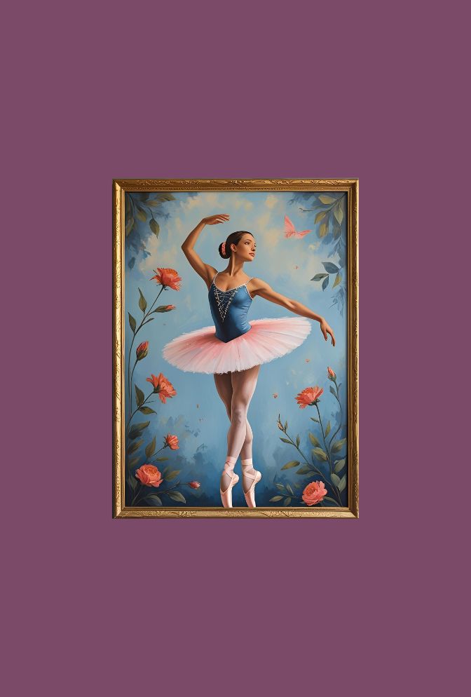 Floral Grace: Ballet Canvas Wall Art