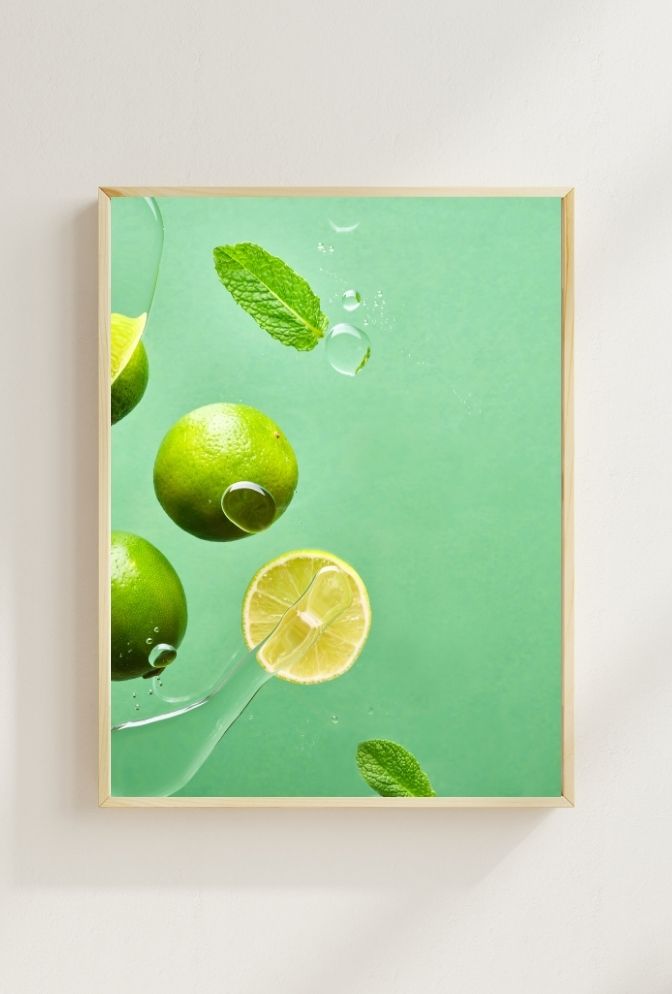 Lime Zest: Vibrant Green Canvas Wall Art