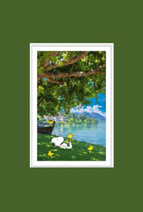 Lakeview Snooze: Serene Snoopy Canvas Art