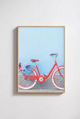 Retro Ride: Red Bicycle Canvas Art