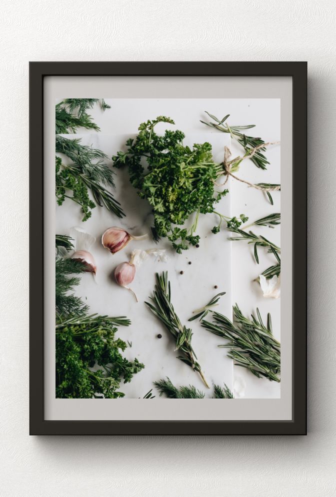 Culinary Canvas: Fresh Herb Wall Art for Kitchen & Dining