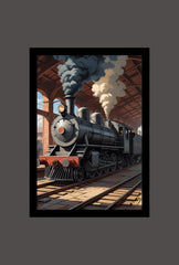 Iron Horse Majesty: Vintage Steam Train Canvas Art