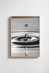 Silver Cascade: Water Drop Canvas Art