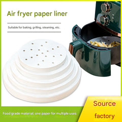 Round perforated air fryer paper non-stick uniform high temperature resistant disposable air fryer paper