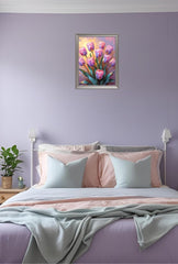 Painted Spring: Purple Tulip Canvas Art