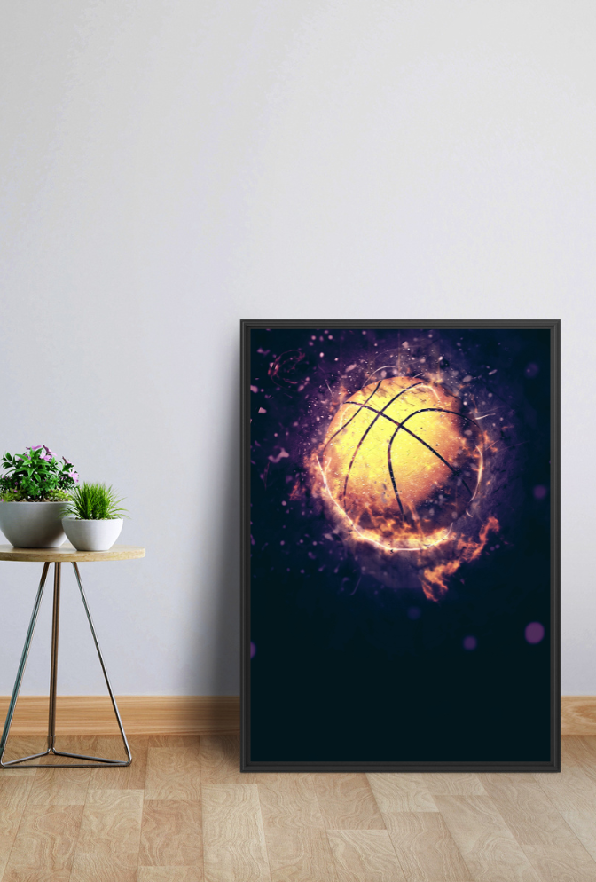 Basketball Canvas Wall Art Poster