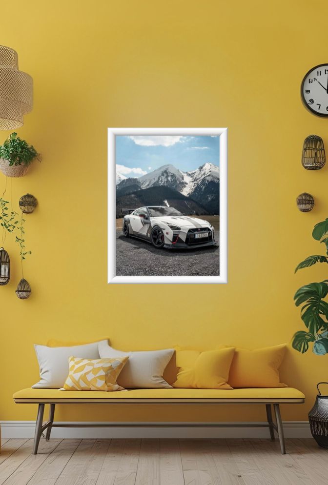 GTR Ascent: Nissan GTR Mountain Canvas Art