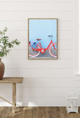 Retro Ride: Red Bicycle Canvas Art