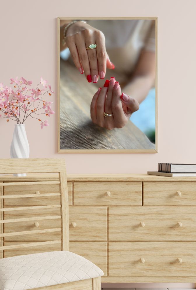 Rainbow Nail Art Canvas: Chic Style for Fashion-Forward Decor