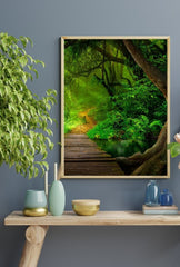 Emerald Pathway: Serene Jungle Canvas Art