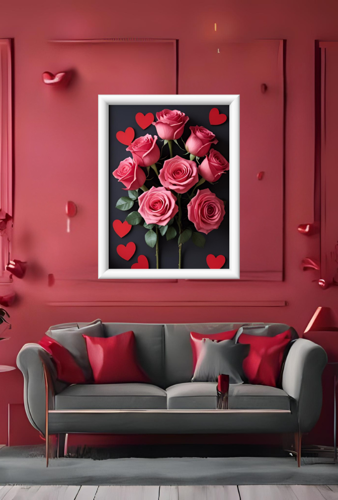 Ganfaner Valentine's Day Canvas Wall Art: Love Stitched in Color, Walls That Blush With Affection