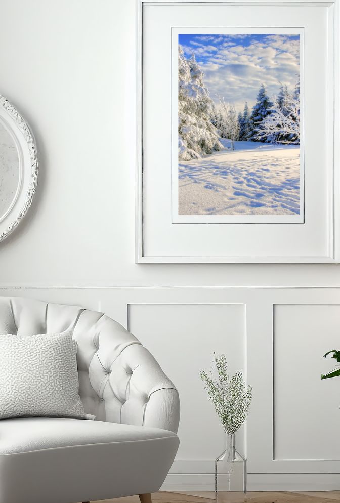 Winter Wonderland Canvas Wall Art – Snowy Landscape Home Decoration