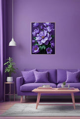 "Ganfaner's Violet Bloom" - Purple Floral Canvas Wall Art (Holidaypac)